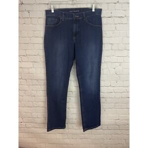 Mott & Bow Jeans Womens 29 Blue Boyfriend Denim Mid Rise Dark Wash Casual 33x28